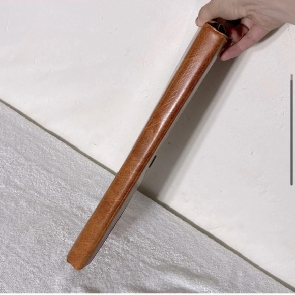 Vintage Brown Faux Leather Knitting Needles Case With Knitting Needles - Picture 6 of 14